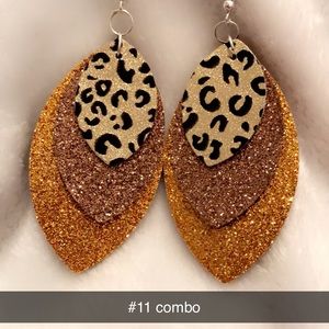 Handmade leather earrings Combo #11